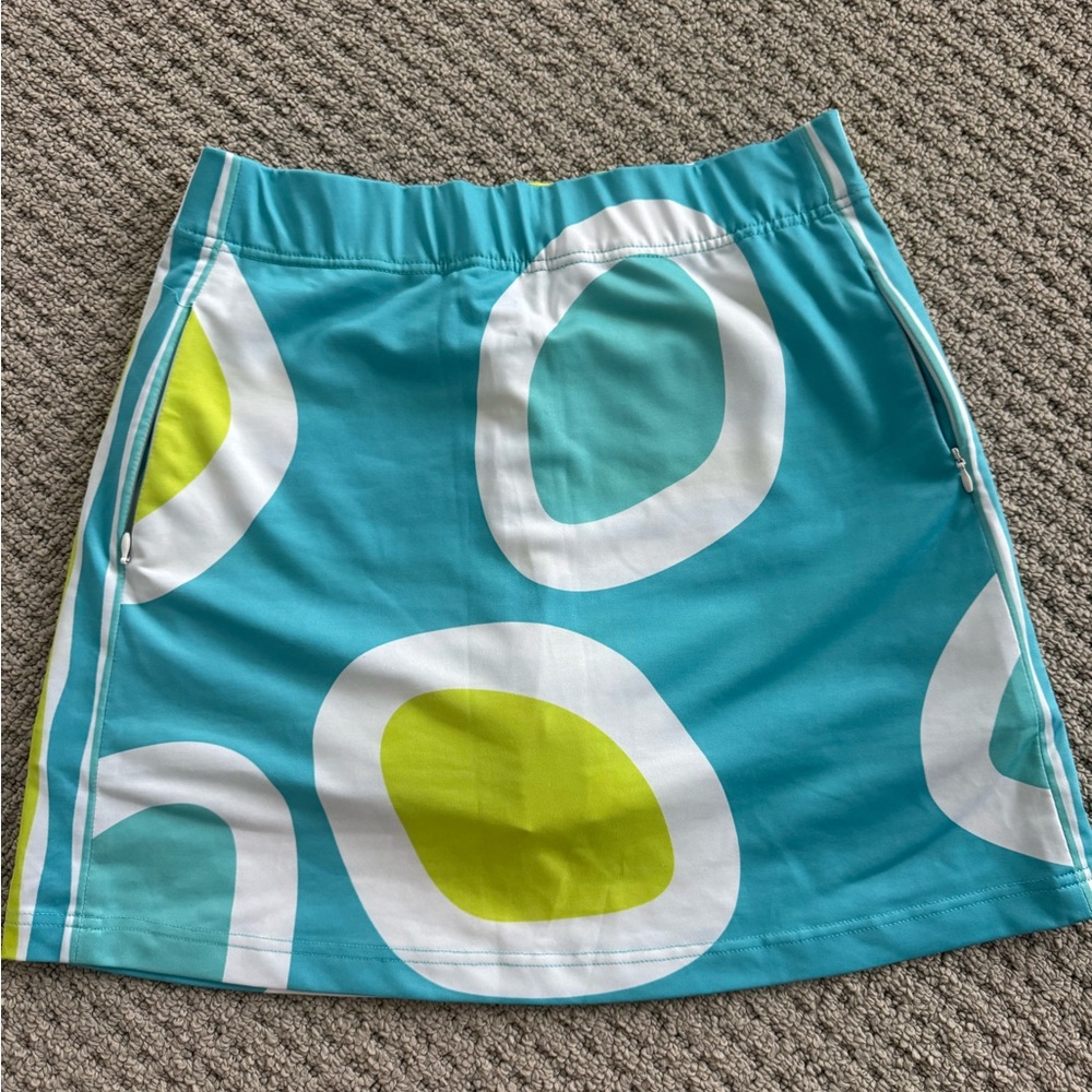 Gretchen Scott Stylish Blue and Green Patterned Skort Size XS